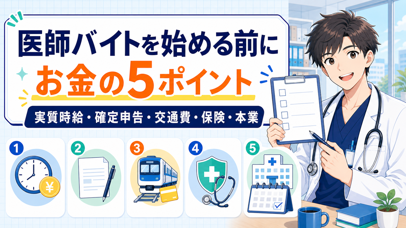 医師バイトを始める前に確認したいお金のポイント5つ