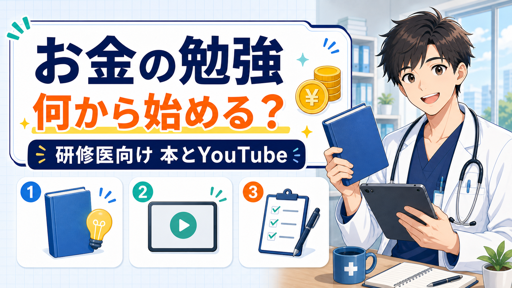 お金の勉強は何から始める？研修医向けの本とYouTube